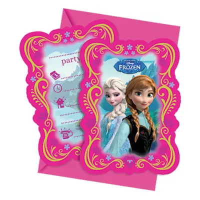 Inbjudningskort Frozen - 6-pack