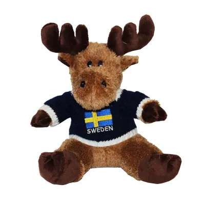 Älg Med Tröja Sweden - 20 cm