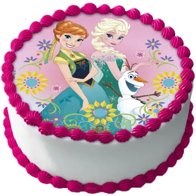 Frost Tårtbild Elsa och Anna A Sockerpasta