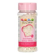 FunCakes Strössel Glitter Snöflingor Vit - 50 g