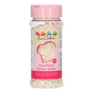 FunCakes Strössel Glitter Snöflingor Vit - 50 g